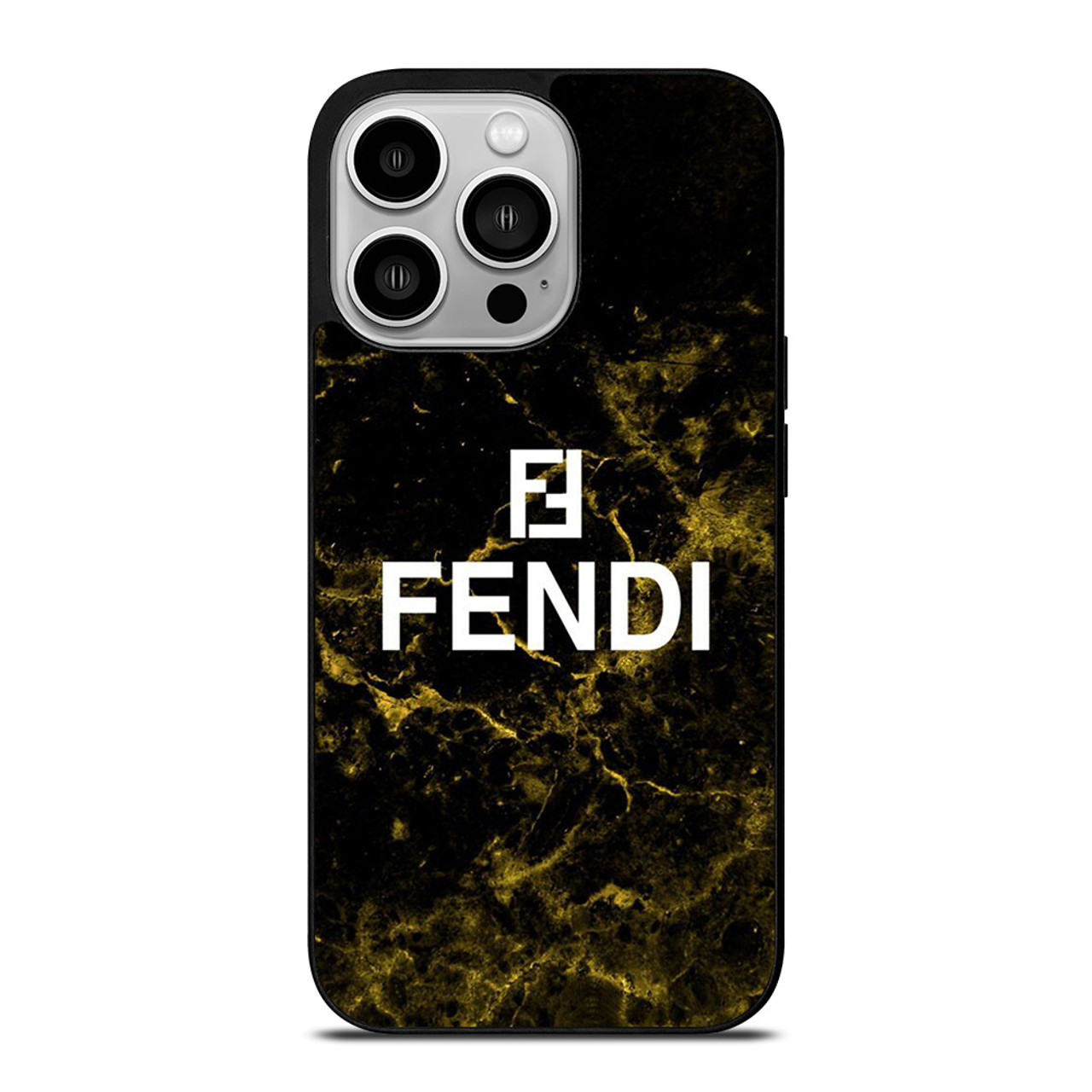 FENDI FASHION ROMA LOGO BLACK MARBLE iPhone 14 Pro